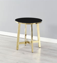 Журнальный стол АЛЬБА 50x50 Золото (стекло черное)