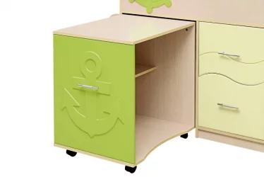 Уголок школьника Юниор-12.1 МДФ матовый Дуб молочный/Светло-зеленый/Ваниль