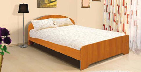 Кровать 1400 х 2000 с низкой ножной спинкой Ясень шимо темный