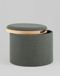 Пуф с ящиком Хюгге L букле темно-серый