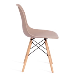 Стул CINDY (EAMES) (mod. 001) дерево бук/металл/сиденье пластик, 51x46x82см, бежевый / beige