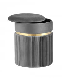 Пуф Миранда с ящиком серебро велюр Серый