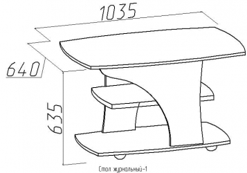 Журнальный столик на колесиках 1 Орех(гостиная)