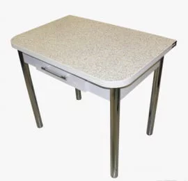 Стол обеденный Ломберный с ящ ХРОМ 1 кат. 4020 мат ЛДСП Белый