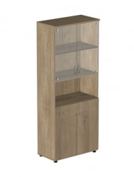 Шкаф для документов с прозрачными стеклами Р.Ш-4СБ Ясень светлый