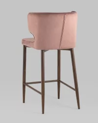 Полубарный стул Матео ножки дерево велюр Пыльно-розовый