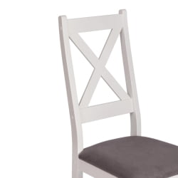 Стул CROSSMAN (комплект) NEW, Многослойный березовый шпон, 41х40х100 см, white/велюр темно-серый