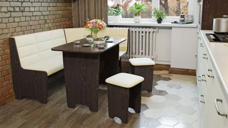 Кухонный уголок Техас Исп.2 Венге/Кашемир Крем