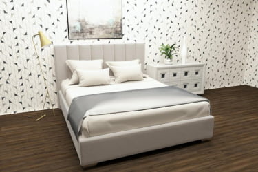 Кровать 140 на 200 Терра с подъемным механизмом Цвет фасада: Кремовый; Материал фасада: Металл/Велюр; Спальное место: 1400х2000 мм