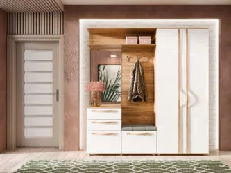 Шкаф двухстворчатый Марта-2 ЛД 136.020.000 Дуб золотой Белый глянец