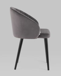 Стул с подлокотниками Брюссель велюр Темно-серый