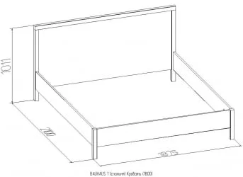 Кровать с изголовьем из ЛДСП BAUHAUS 1 Дуб Сонома/Орех шоколадный(спальня)