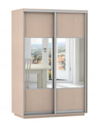 Шкаф-купе двухдверный Экспресс Дуо Комби 1400х2200х Дуб молочный / 1400х2200h