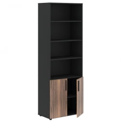 Шкаф с 1 комплектом глухих малых дверей VELION VENEER VRHCS 80.5 Американский орех Яшма черная