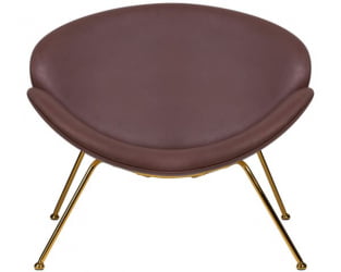 Кресло дизайнерское DOBRIN EMILY (коричневый винил YP5, золотое основание) 2 шт