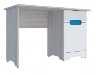 Детский стол Палермо-3 Юниор Белый глянец Ясень шимо светлый Синий