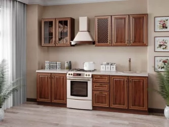 Шкаф кухонный 400 высокий со стеклом Кантри ЛД 235.335.000 Ноче Таволато