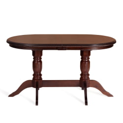 Раздвижной овальный стол COPPOLA бук, мдф, 140+40x80x77см, Tobacco, узор прямой