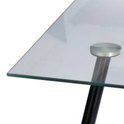 Обеденный стол SOPHIA (mod. 5003) металл/стекло (8мм), 110 х 80 х 75 см, черный / прозрачный