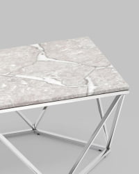 Журнальный столик Авалон silver 122*66 Серый мрамор
