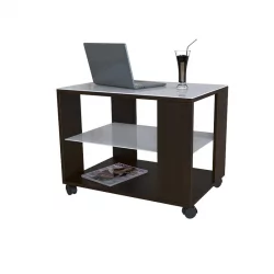 Журнальный столик на колесиках BeautyStyle 5 Венге/стекло белое