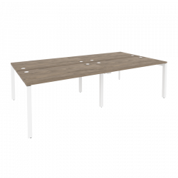 Рабочая станция на П-образном м/к ОНИКС О.МП-Д.РС-4.3.7 Тиквуд Темный/Белый / ONIX O.MP-D.RS-4.3.7