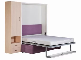 Шкаф-диван-кровать Смарт 1 3-в-1 левый 1400 Дуб молочный