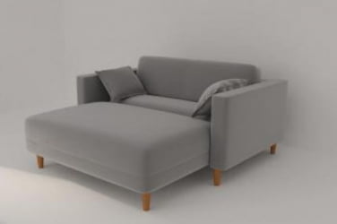 Серый диван Урвик (Berhouse) Цвет фасада: Левис 08 велюр; Тип: Прямой; Материал фасада: Металл/Велюр