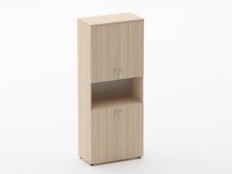Шкаф высокий закрытый с нишей Glassy 6.19.111 Дуб молочный