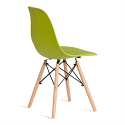 Стул CINDY (EAMES) (mod. 1801) дерево бук/металл/сиденье пластик, 45x51x82 см, Olive (оливковый)