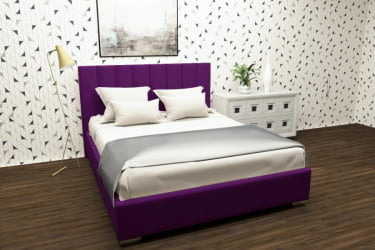 Кровать 120 на 200 Терра с ортопедическим основанием Цвет фасада: Фуксия; Материал фасада: Металл/Велюр; Спальное место: 1200х2000 мм