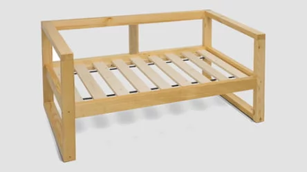 Диван двухместный DEmoku Д-2 небесно-голубой_натуральный