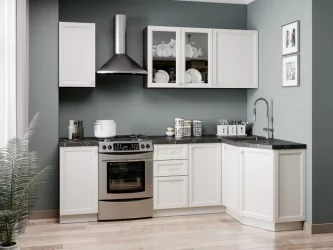 Шкаф кухонный 300 высокий Джулия ЛД 284.410.000.066 Черный Белый