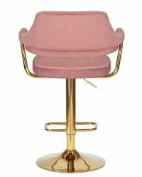 Стул барный DOBRIN CHARLY GOLD (розовый велюр (MJ9-32))