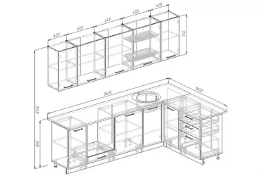 Угловая кухня Бланка 2600х1600