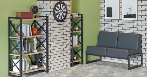 Стеллаж на регулируемых опорах - 5 полок LOFT VR.L-MST.O-5.8 Металл черный Дуб Аттик