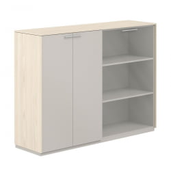 Шкаф средний двойной Atlas NZ-0315+NZ-0325.YN.GS.GL Ясень Наварра Серый камень