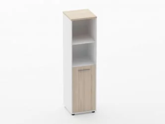 Шкаф 3 узкий 2 полки открытые, 2 полки закрытые Deka 10.16.11Л Туя/Белый