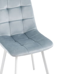 Комплект из двух стульев Chilly велюр серо-голубой ножки металл белые