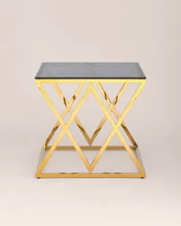 Журнальный стол ИНСИГНИЯ 55x55 Золото стекло smoke