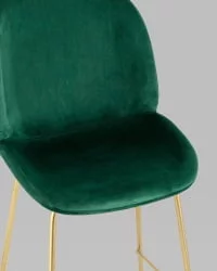 Стул полубарный Беетле со спинкой голд Изумрудный / Beetle gold