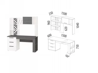 Стол с надстройкой (лев/прав) Аляска 63