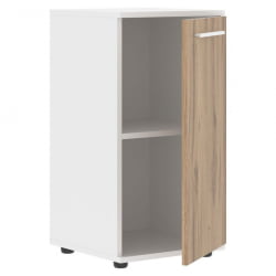 Шкаф колонка с глухой малой дверью EDIS ELCS 42.1 Дуб Денвер светлый Белый Белый