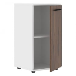 Шкаф колонка с глухой малой дверью EDIS ELCS 42.1 Дуб Денвер темный Черный Белый