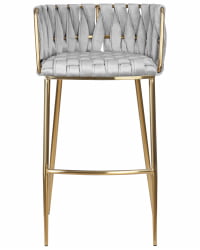 Стул барный DOBRIN EMMA GOLD (светло-серый велюр (135-37))