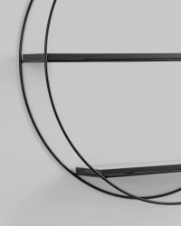 Полка Luna черная Черный мрамор