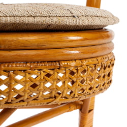 Комплект PELANGI 02/15 ( стол со стеклом + 4 кресла ) [без подушек] ротанг, кресло 65х65х77см, стол диаметр 64х61см, Honey (мед)