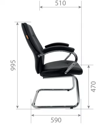 Кресло для посетителя CHAIRMAN 495 экокожа Черный_4