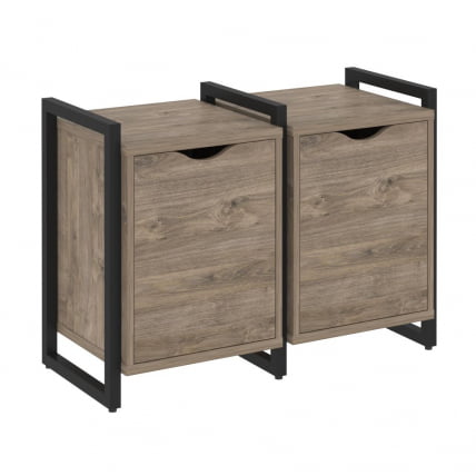 Тумба на регулируемых опорах наборная. Вариант №2 LOFT VR.L-TN-2.O Металл черный Тиквуд темный_0