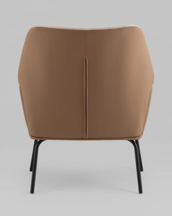 Кресло Харви Светло-коричневый с коричневой экокожей_5